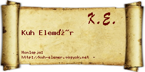 Kuh Elemér névjegykártya